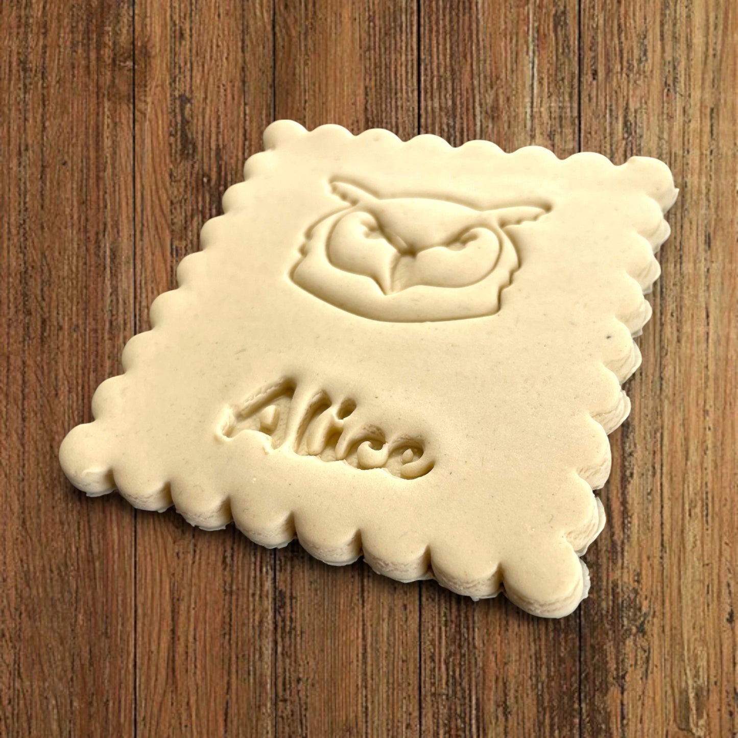 Emporte-pièce Animal Hibou à personnaliser dim 7x6.5cm - biscuits sablés pâte à modeler-Décoration gâteau-Fait maison-France 3D
