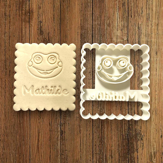 Emporte-pièce Animal Grenouille à personnaliser dim 7x6.5cm - biscuits sablés pâte à modeler-Décoration gâteau-Fait maison-France 3D
