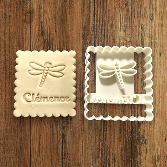 Emporte-pièce Animal Libélulle à personnaliser dim 7x6.5cm - biscuits sablés pâte à modeler-Décoration gâteau-Fait maison-France 3D