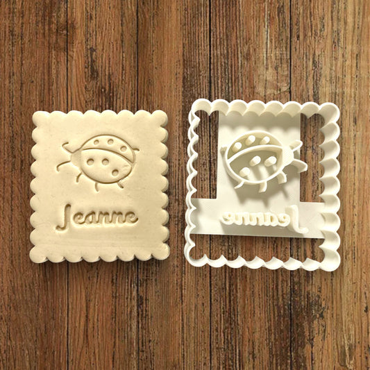 Emporte-pièce Animal Coccinelle à personnaliser dim 7x6.5cm - biscuits sablés pâte à modeler-Décoration gâteau-Fait maison-France 3D