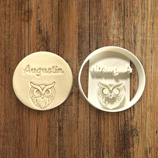 Emporte-pièce Animal Hibou à personnaliser dim 7cm - biscuits sablés pâte à modeler-Décoration gâteau-Fait maison-France 3D