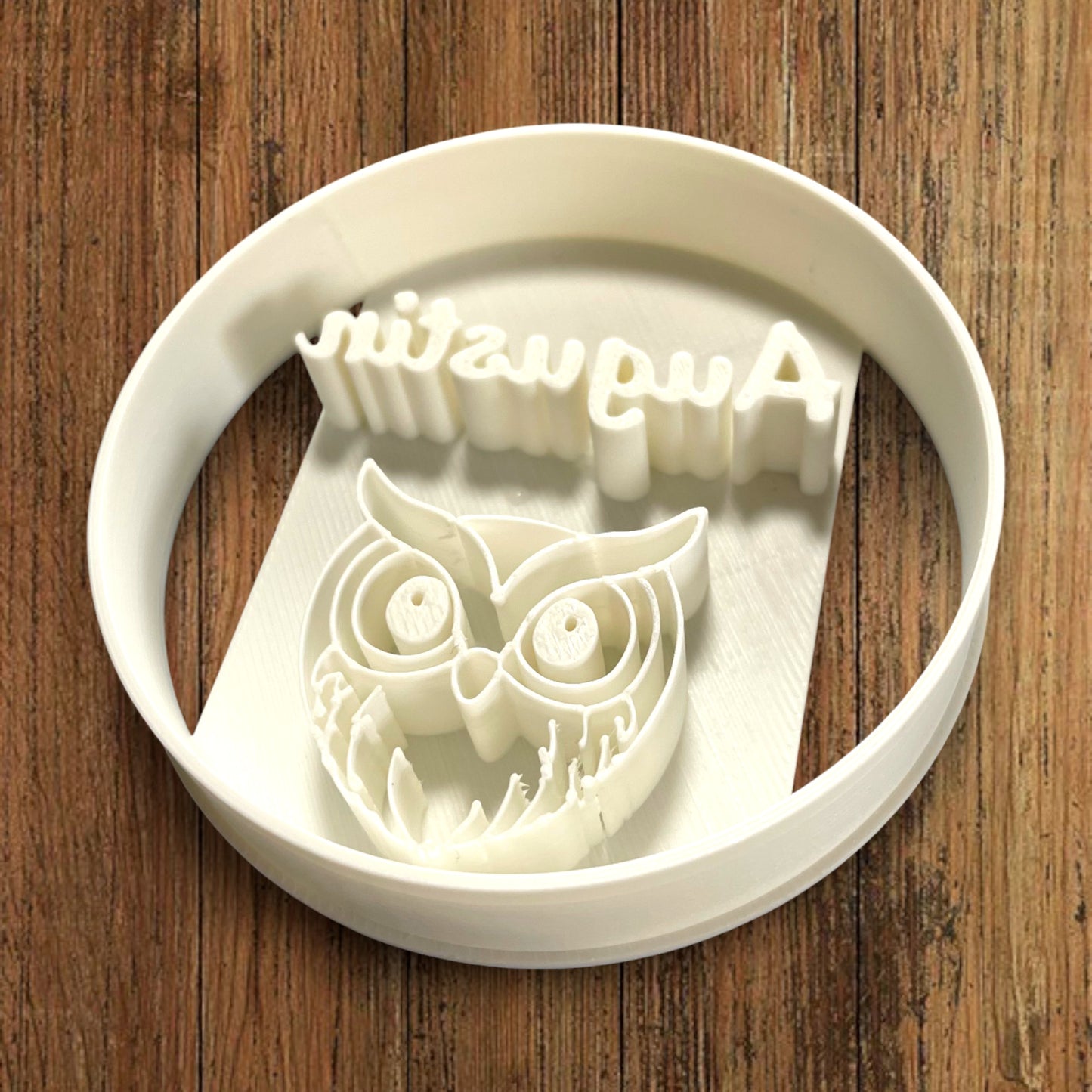 Emporte-pièce Animal Hibou à personnaliser dim 7cm - biscuits sablés pâte à modeler-Décoration gâteau-Fait maison-France 3D