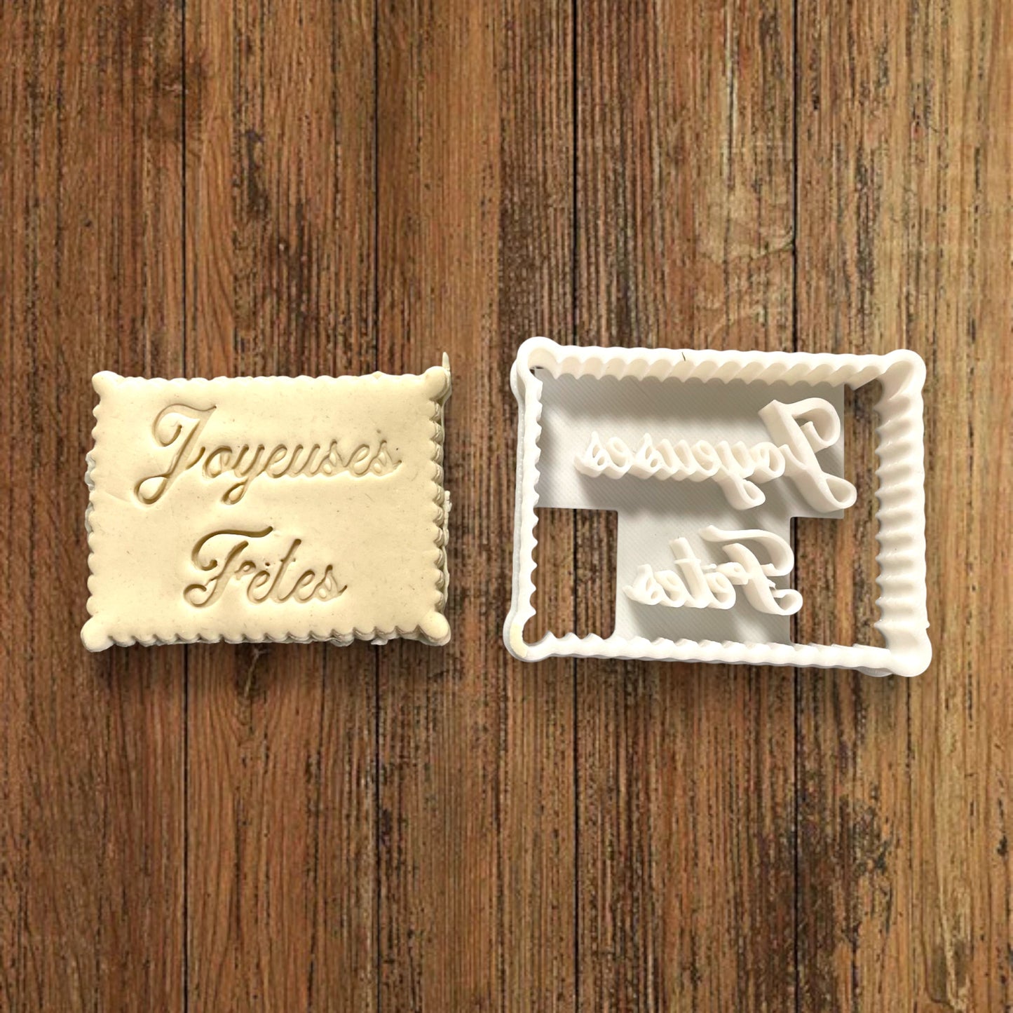 ELACE - Emporte-pièce Noël - Message Joyeuses Fêtes - Patisserie, sablé, biscuit, pâte à sucre, pâte à modeler-Décoration gâteau-France 3D