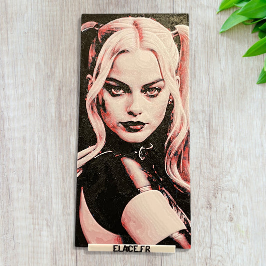 Marque Page artistique thème Harley Quinn - cadeau , collection ,livre - fait main - ELACE
