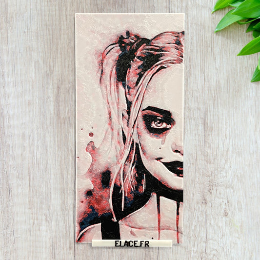 Marque Page artistique thème Harley Quinn - cadeau , collection ,livre - fait main - ELACE