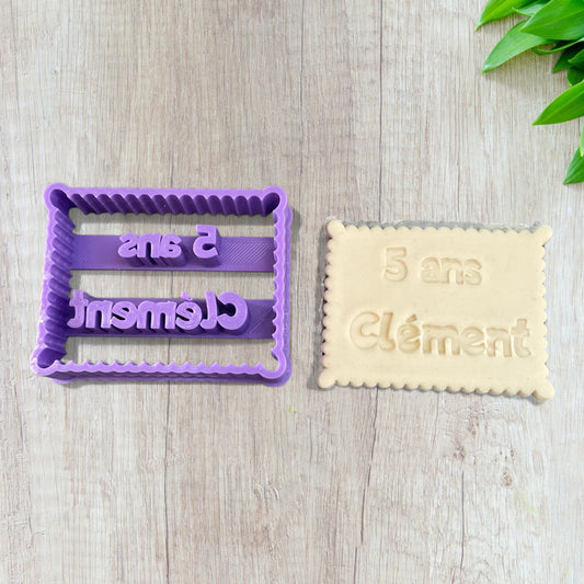 Emporte-pièce - Biscuit prénom + age anniversaire à personnaliser - pâte à sucre, pâte à modeler-Décoration gâteau-Fait maison-France 3D