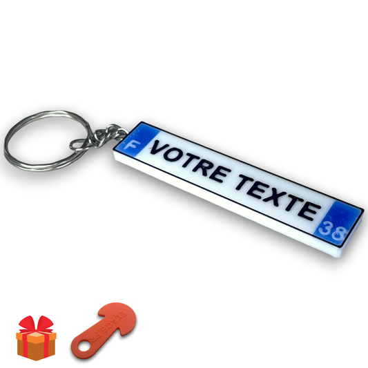 Porte clé à personnaliser forme plaque immatriculation 4 styles différents fait maison