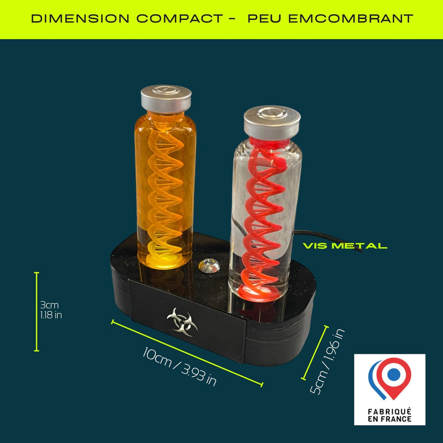 ELACE Présentoir pour fiole avec rétro éclairage LED du Logo Représentation d'un Virus pour Utilisation Fan Art Cosplay Collection