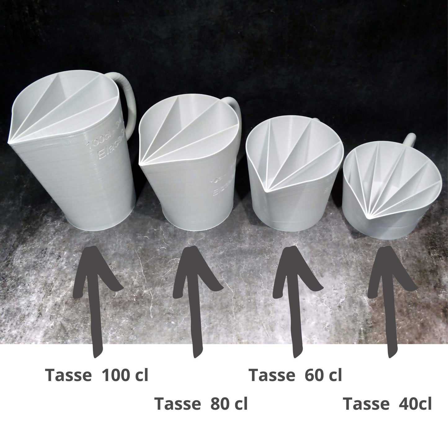 ELACE3D Tasse Cup de 80cl 27oz - 5 canaux - Version 2021 - pour Peinture Acrylique Liquide Fluide, Technique Acrylique Pouring ou coulée - Made in France DIY