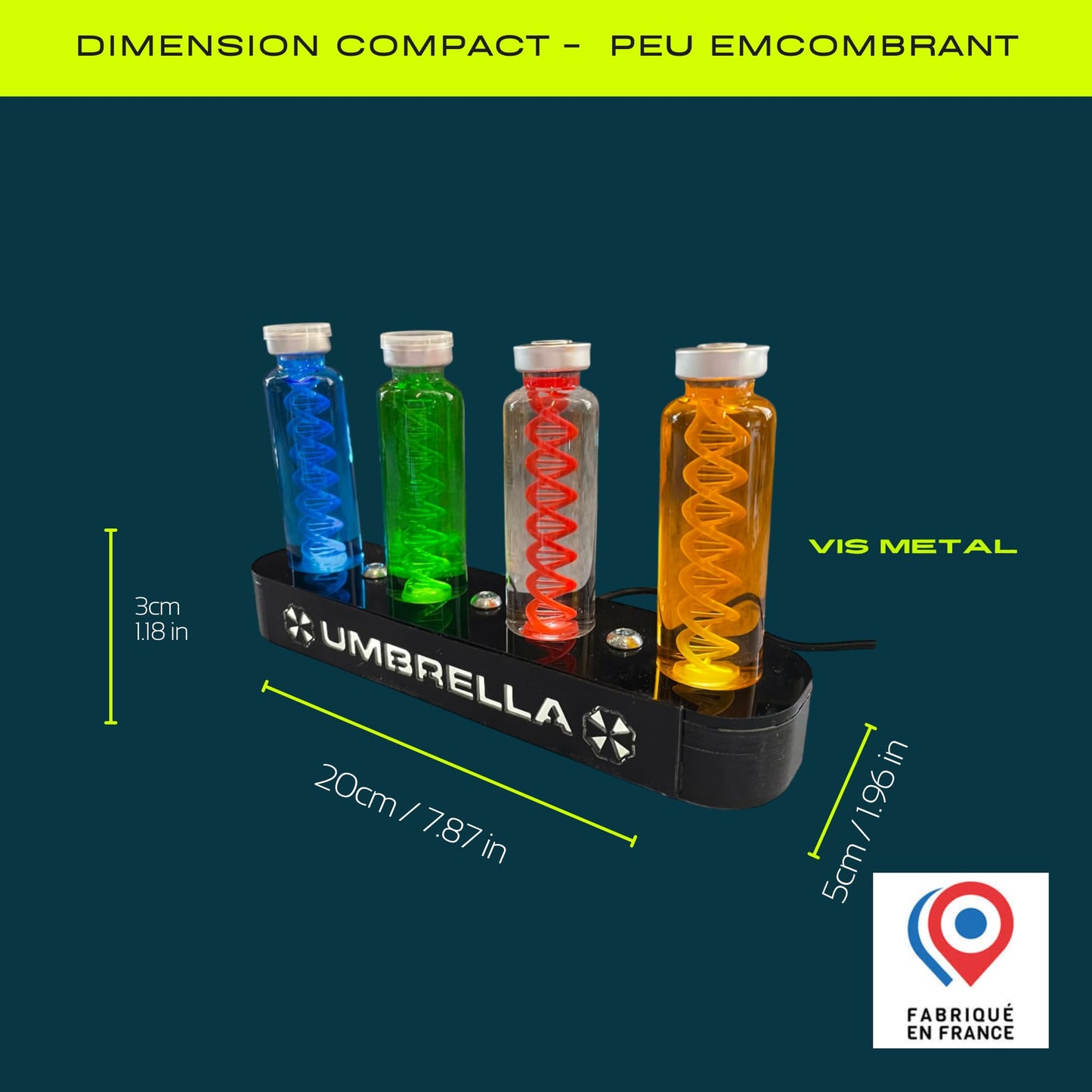 ELACE Présentoir pour fiole avec rétro éclairage LED du Logo Représentation d'un Virus pour Utilisation Fan Art Cosplay Collection