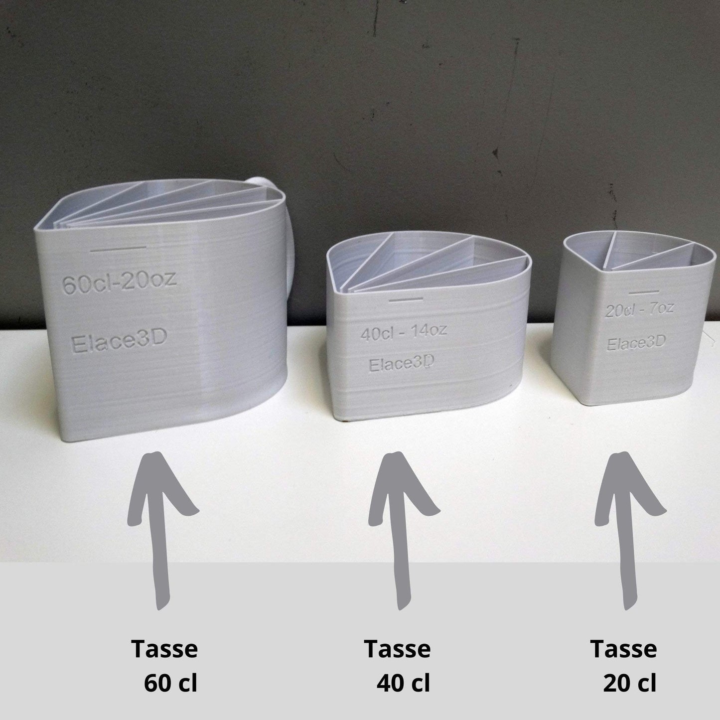 ELACE Tasse Cup de 60cl 20oz - 2 canaux pour Peinture Acrylique Liquide Fluide, Technique Acrylique Pouring ou coulée - Made in France DIY