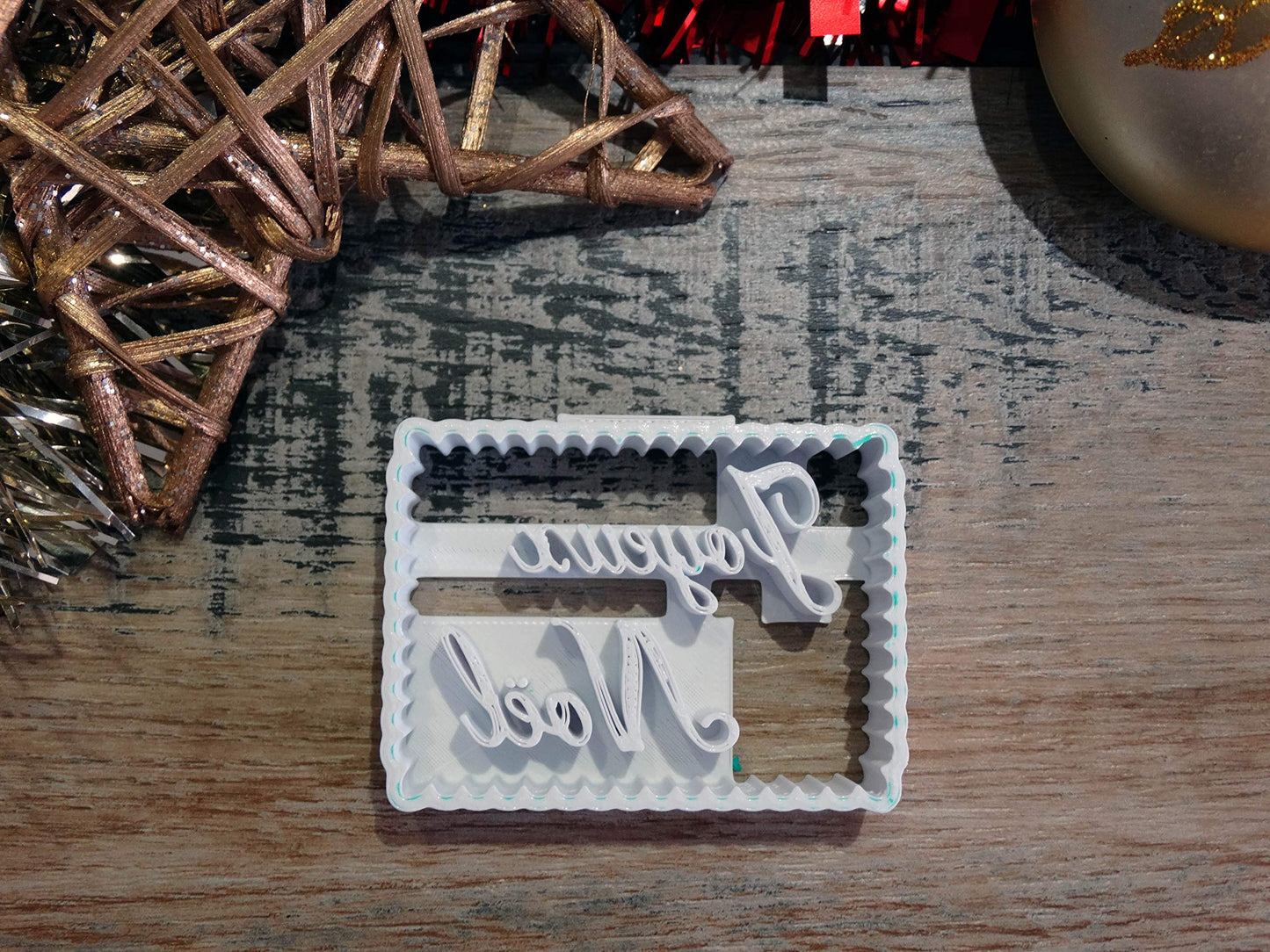 ELACE - Emporte-pièce Noël - Message Joyeux Noël - Patisserie, sablé, biscuit, pâte à sucre, pâte à modeler-Décoration gâteau-France 3D