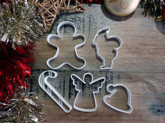 ELACE - Emporte-pièce Noël - Pack de 5 Contours - Patisserie, sablé, Biscuit, pâte à Sucre, pâte à Modeler-Décoration gâteau-France 3D