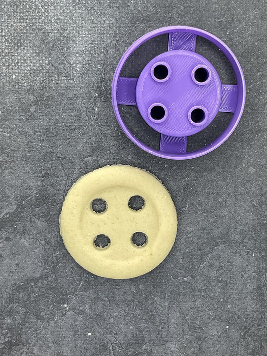 Emporte pièce Bouton 4 trous - Forme - pour la réalisaton de biscuit sablé, patisserie, pate à sucre -Décoration gateau-Fait maison- ELACE
